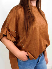 Blue B - Women's Studded High Low Oversized Tee