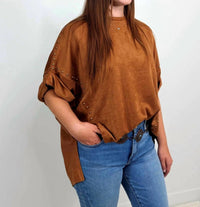 Blue B - Women's Studded High Low Oversized Tee