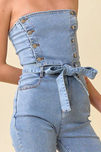 Blue Blush - Emmy Denim Jumpsuit