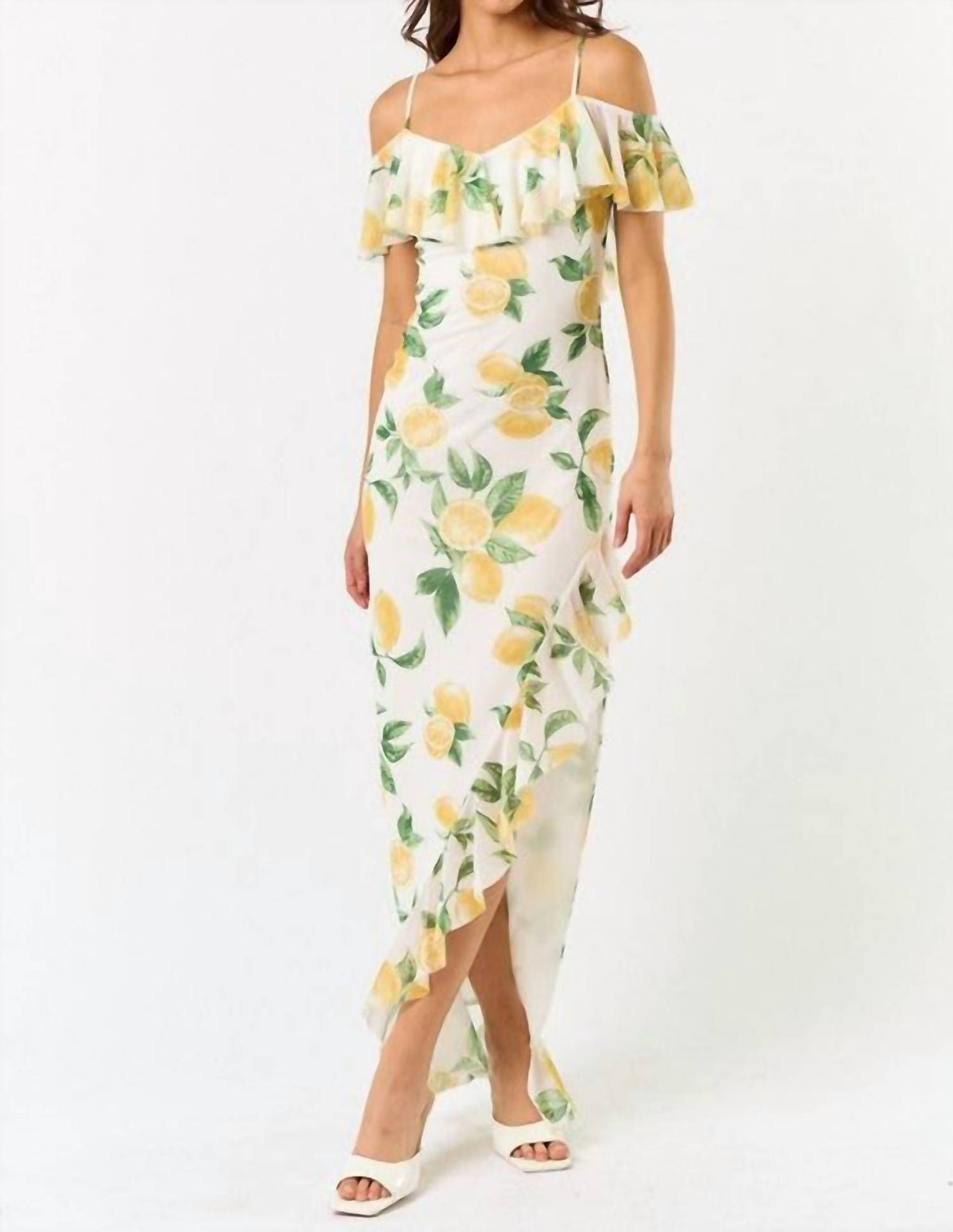 Blue Blush - Sunsets In Capri Ruffle Midi Dress