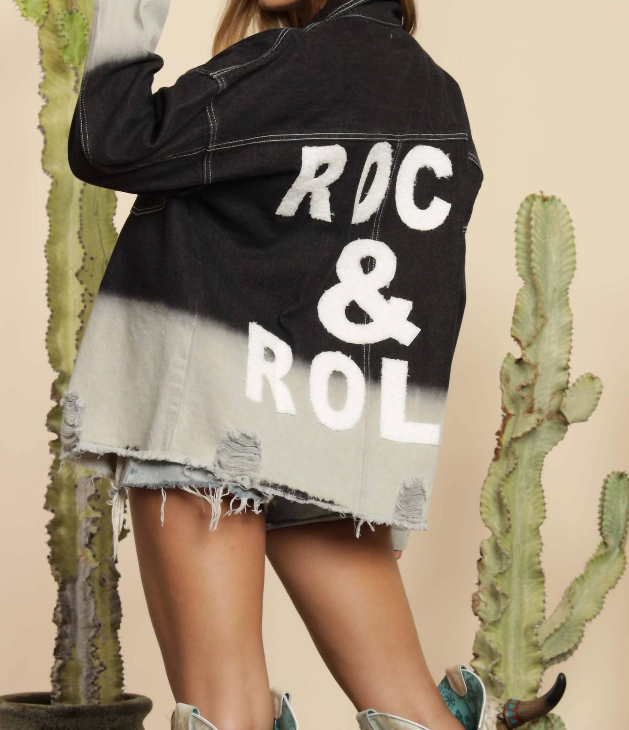 Blue Buttercup - Distressed Rock And Roll Jacket - black - clothing - cotton