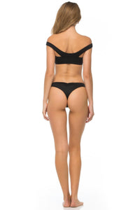 Blue Life - Cold Shoulder Crop Top - bikinis - black - clothing