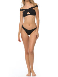 Blue Life - Cold Shoulder Crop Top - bikinis - black - clothing