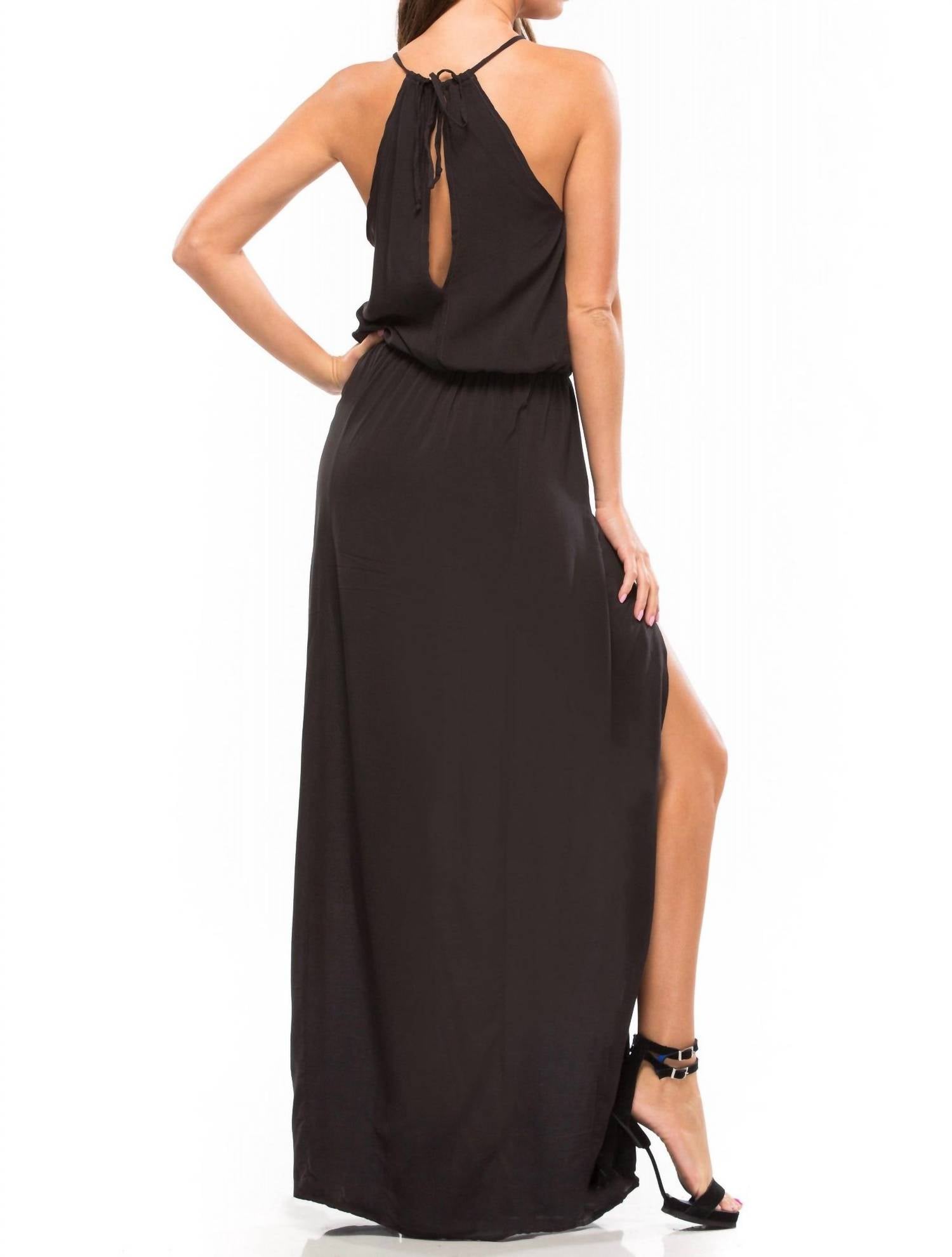 Blue Life - Double Slit Maxi Dress - black - clothing - dresses