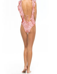 Blue Life - Flutter Deep V - neck One Piece - clothing - one - pieces - pink