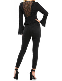 Blue Life - Prince V - neck Long Sleeve Top - black - blouses - clothing