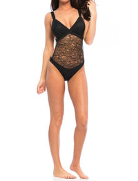 Blue Life - Ribbed Canne We Kiss One Piece - black - clothing - nylon