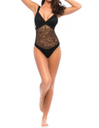 Blue Life - Ribbed Canne We Kiss One Piece - black - clothing - nylon