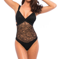 Blue Life - Ribbed Canne We Kiss One Piece - black - clothing - nylon