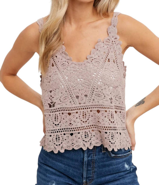 Bluivy - Crochet Cami Top - beige - camisoles - clothing