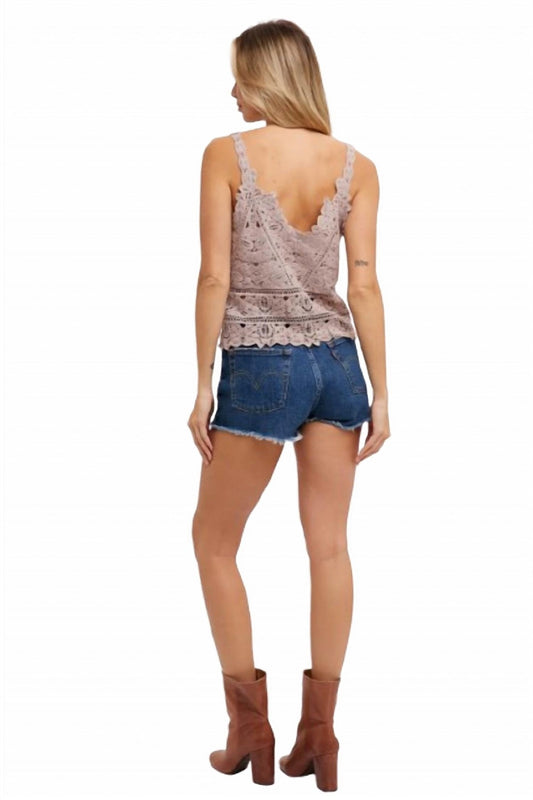 Bluivy - Crochet Cami Top - beige - camisoles - clothing