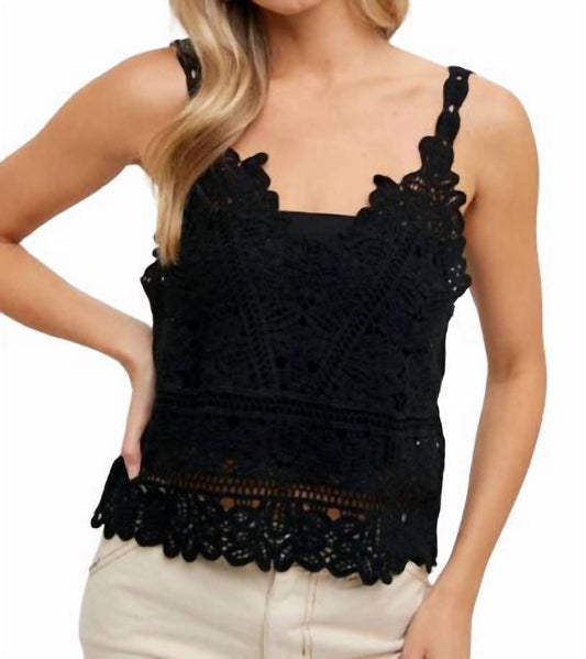Bluivy - Crochet Cami Top - black - camisoles - clothing