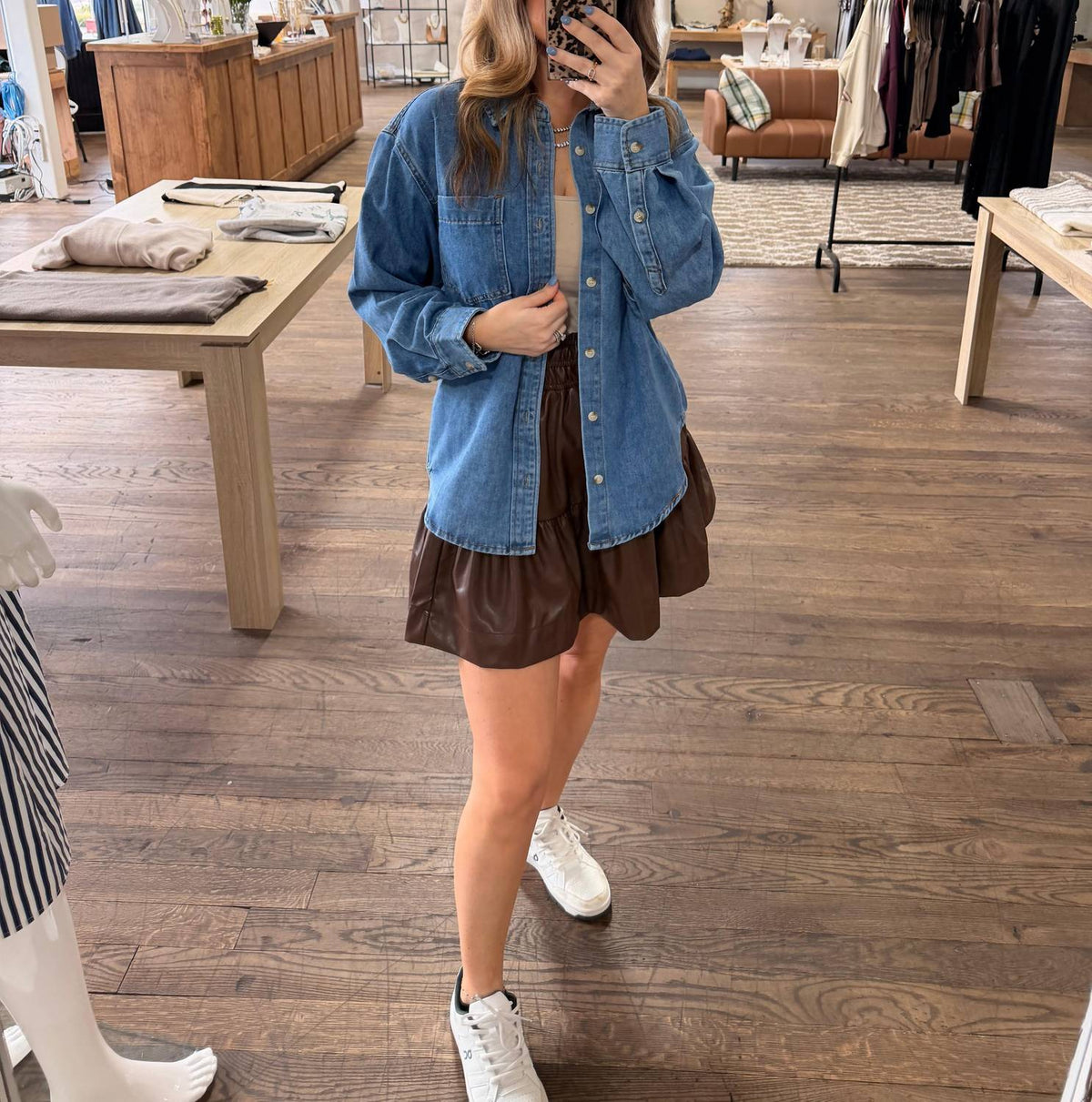 Bluivy - Denim Button Down Oversized Shirts