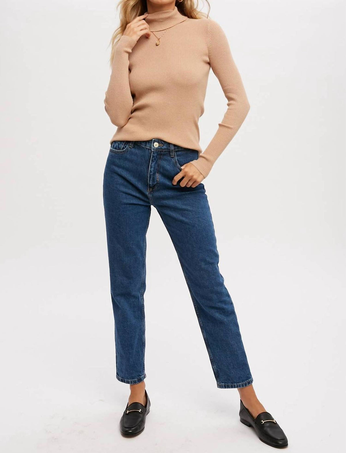 Bluivy - Essential Rib Turtle Neck Pullover