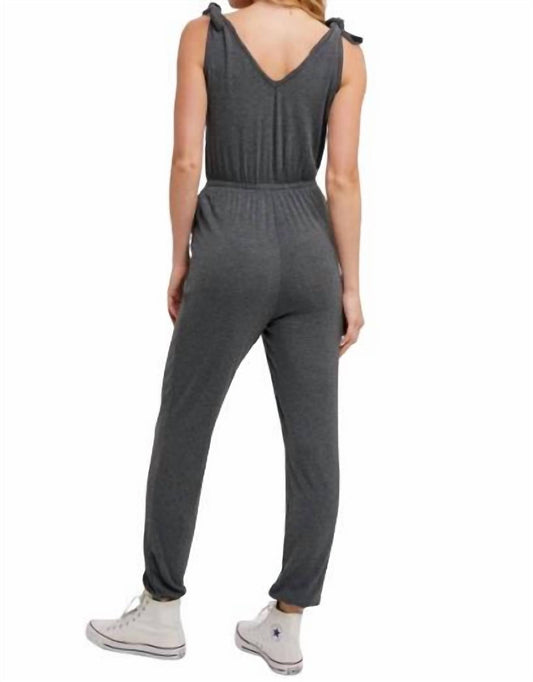 Bluivy - Knit Tie Strap Jumpsuit - clothing - grey - jumpsuits