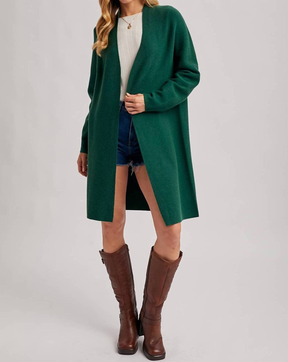 Bluivy - Open Front Knit Layering Sweater Cardigan
