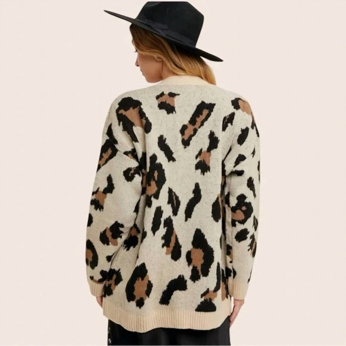 Bluivy - Open Front Leopard Cardigan