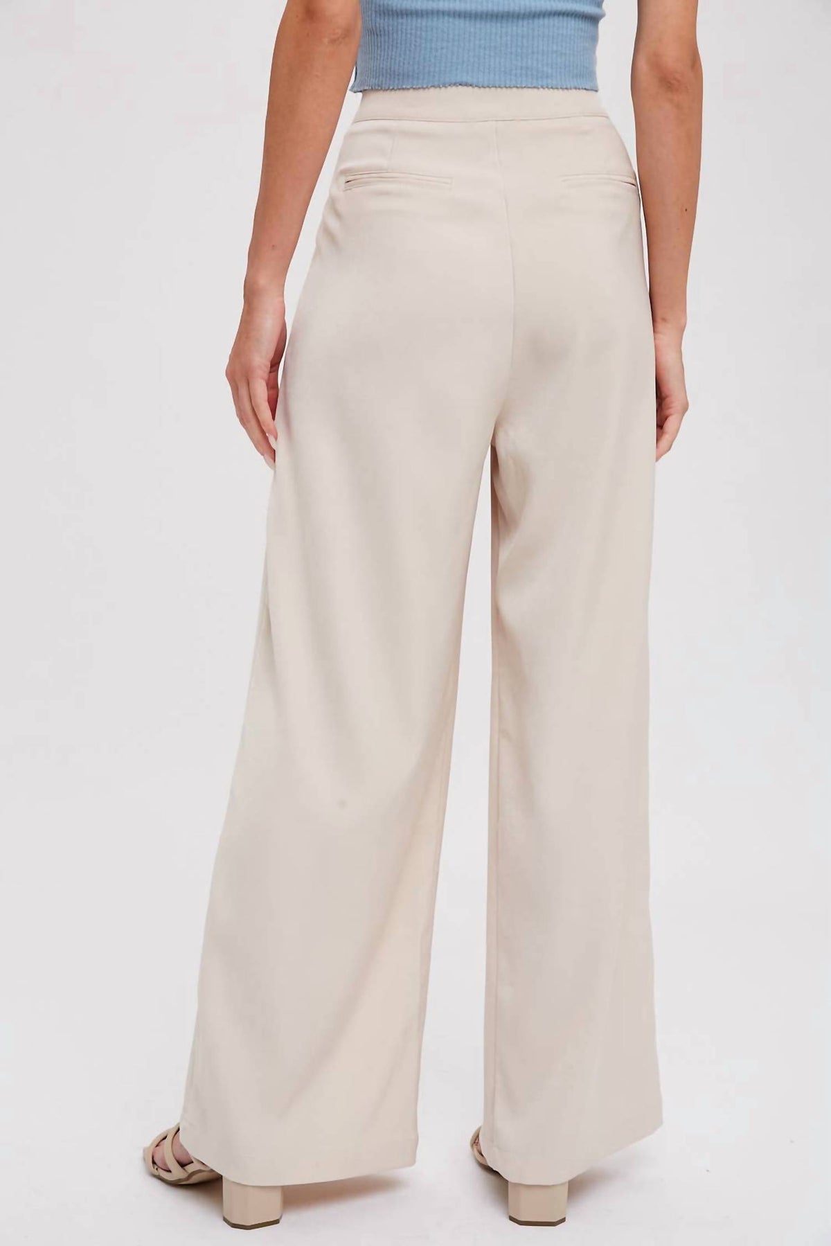 Bluivy - Pintuck Wide Leg Pants
