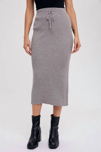 Bluivy - Ribbed Knit Midi Skirt