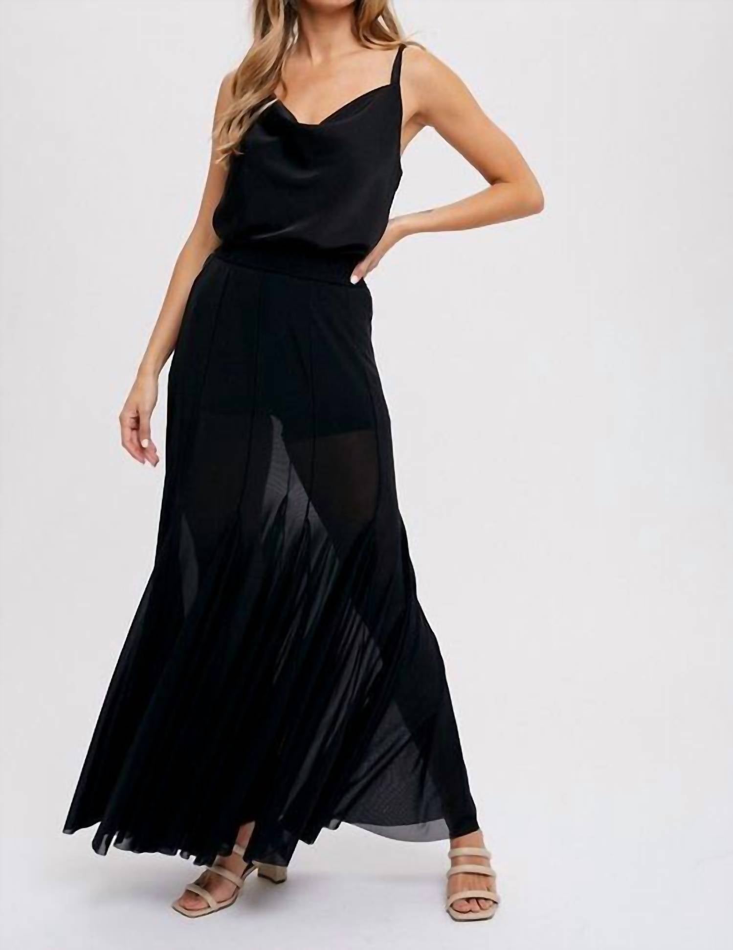 Bluivy - Silky Cowl Neck Camisoles - black - camisoles - clothing