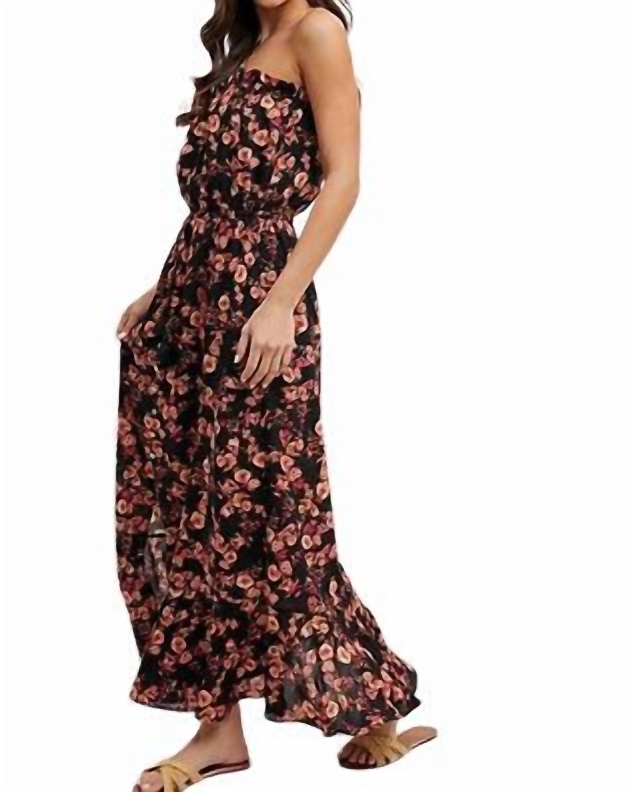 Bluivy - Smocked Ruffle Tiered Dress - black - clothing - dresses