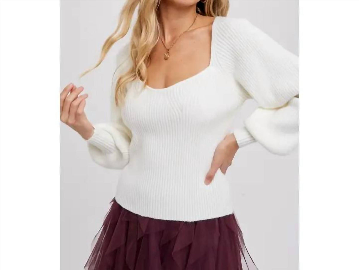 Bluivy - Sweetheart Neck Sweater
