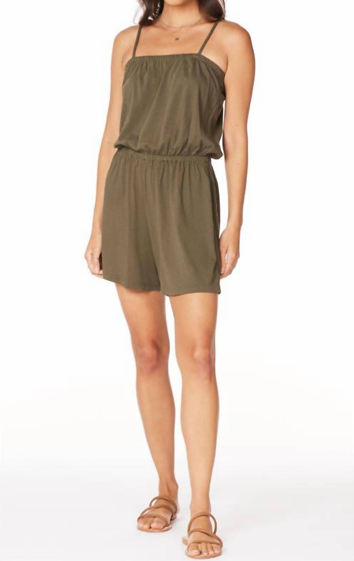 Bobi - Cami Strap Romper - Troops