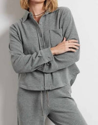 Bobi - Cropped Long Sleeve button Up