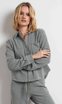Bobi - Cropped Long Sleeve button Up