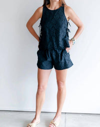 Bobi - Embroidered Eyelet Shorts