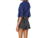 Bobi - Jersey Kimono Wrap Tie Front Top - blouses - blue - clothing