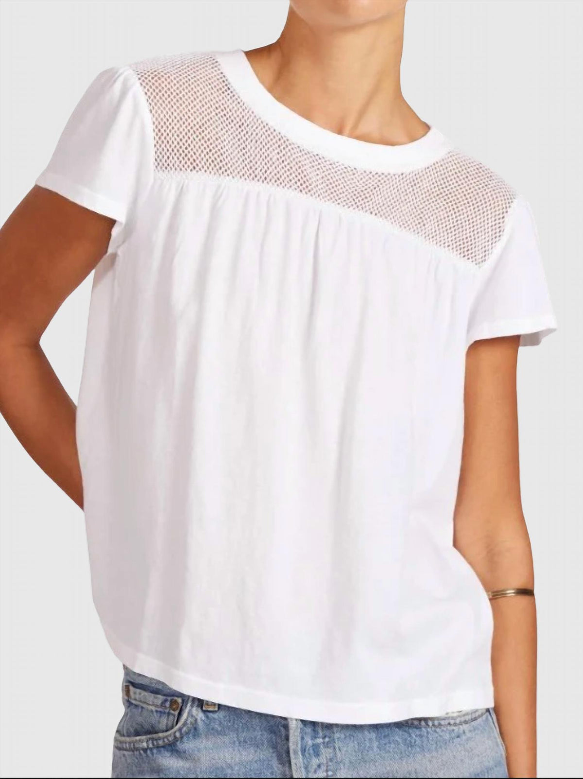 Bobi - Mesh Cap Sleeve Tee