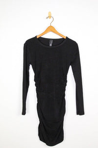 Bobi - Side Shirred Long Sleeves Dress