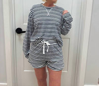 Bobi - Striped Cotton Shorty Set