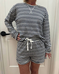 Bobi - Striped Cotton Shorty Set