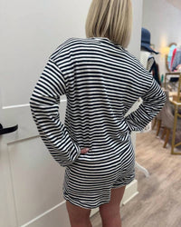 Bobi - Striped Cotton Shorty Set
