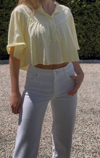 Bobi - V Yoke Henley Blouse