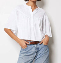 Bobi - V Yoke Henley Blouse