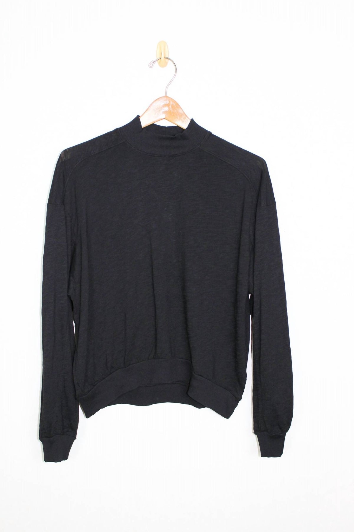 Bobi - Women's Rib Mix Turtle Neck Top