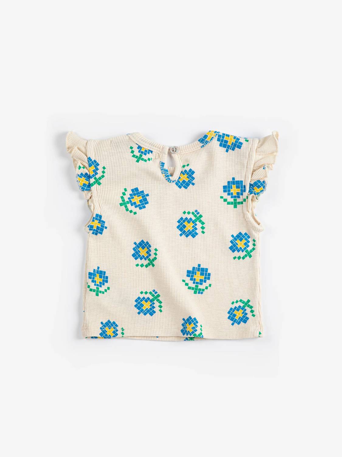 Bobo Choses - Kid's Pixel Flowers All Over Ruffled Top