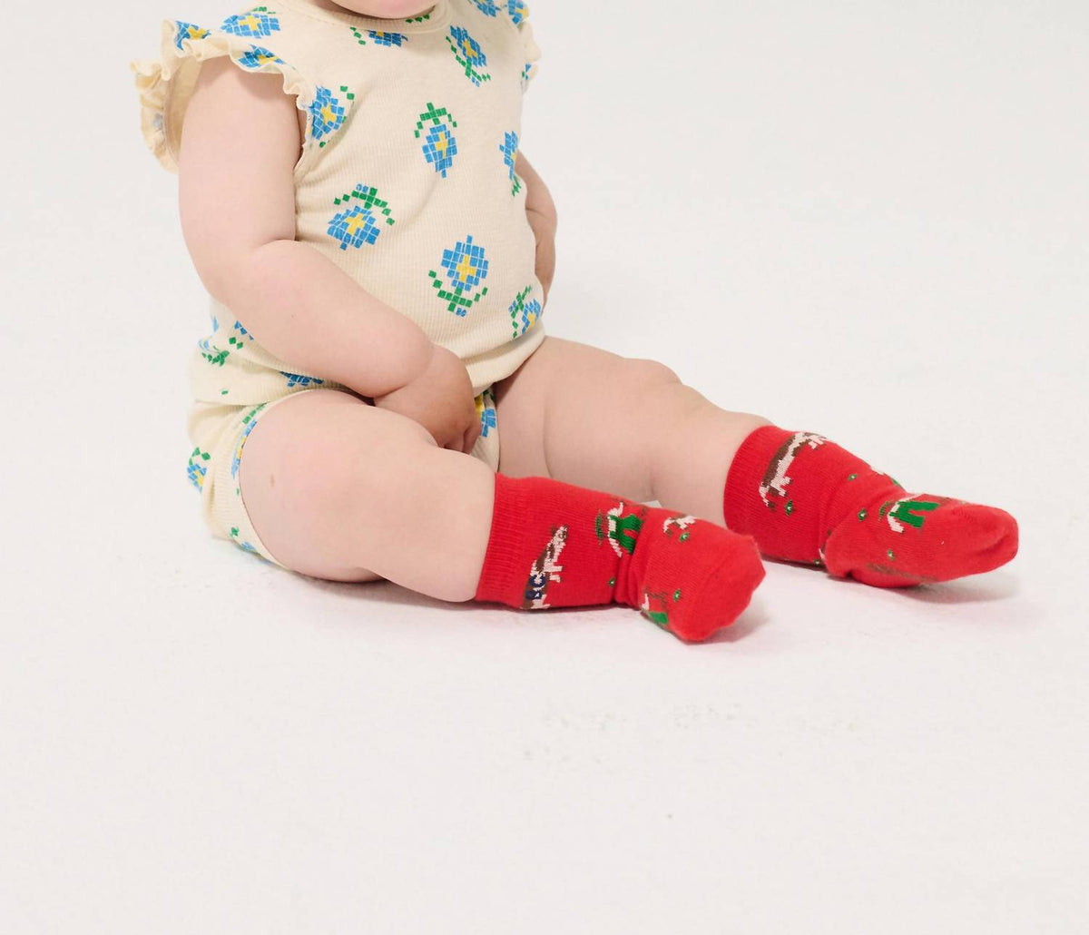 Bobo Choses - Kid's Pixel Flowers All Over Ruffled Top