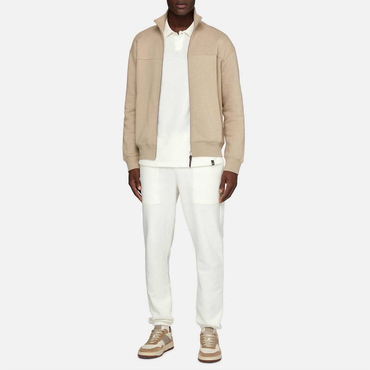 Boggi Milano - Soft Cotton Full Zip Mock-neck Jacket