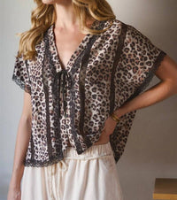 Bon - Leopard Print Flowy Top