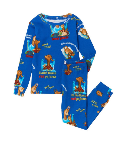 Books To Bed - Boy's Llama Llama Red Pajama Pajamas - blue - clothing - cotton