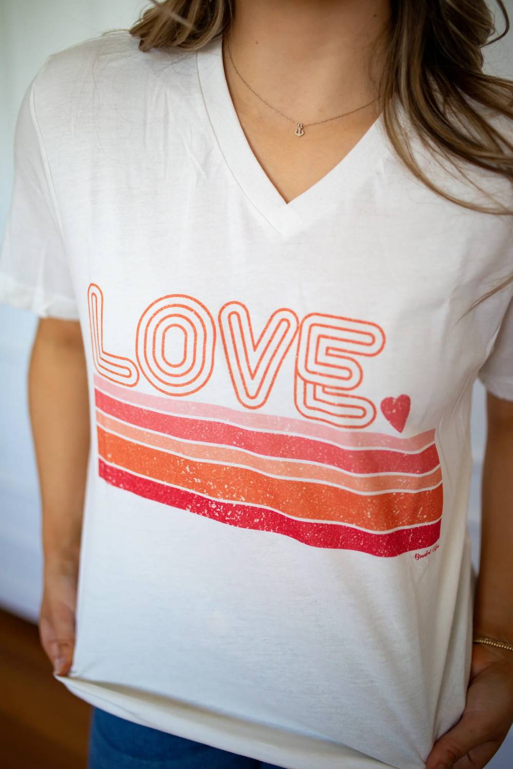 Branded Cotton - Retro Love Stripe Tee