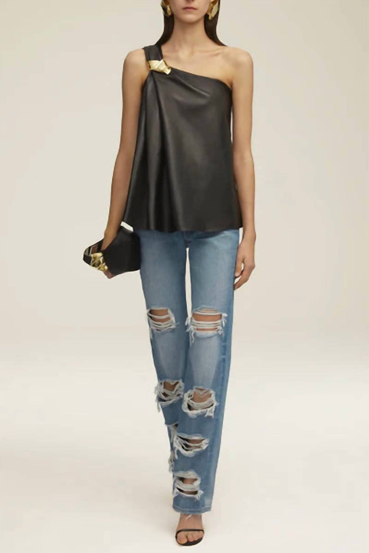 Brandon Maxwell - Delia One Shoulder Knot Top