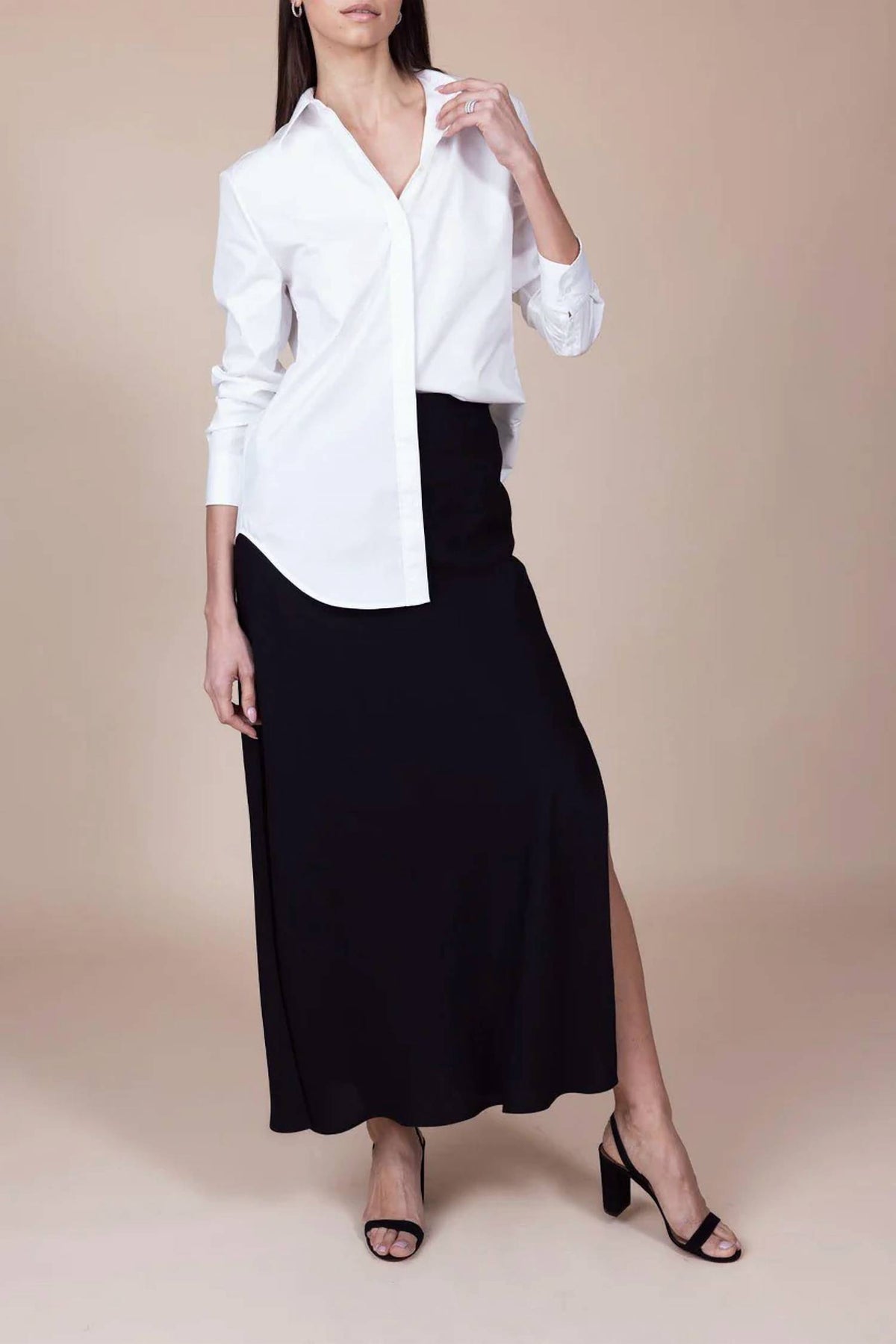 Brandon Maxwell - Mira Boyfriend Button Down Split Back Shirt