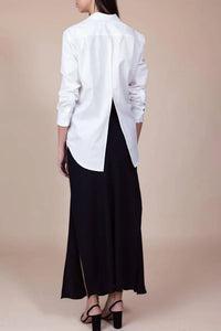 Brandon Maxwell - Mira Boyfriend Button Down Split Back Shirt