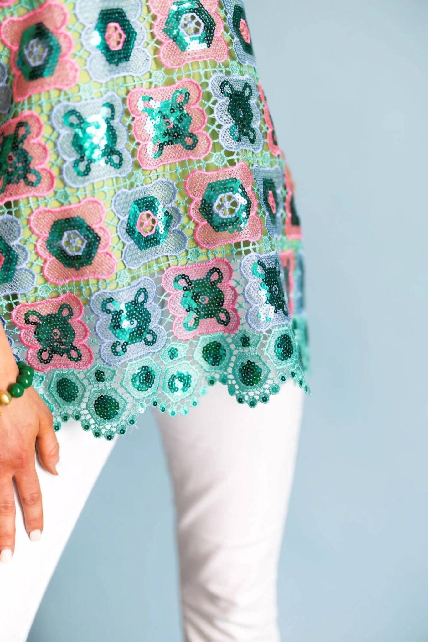 Brianna Cannon - Mosaic Tunic - blue - clothing - polyester