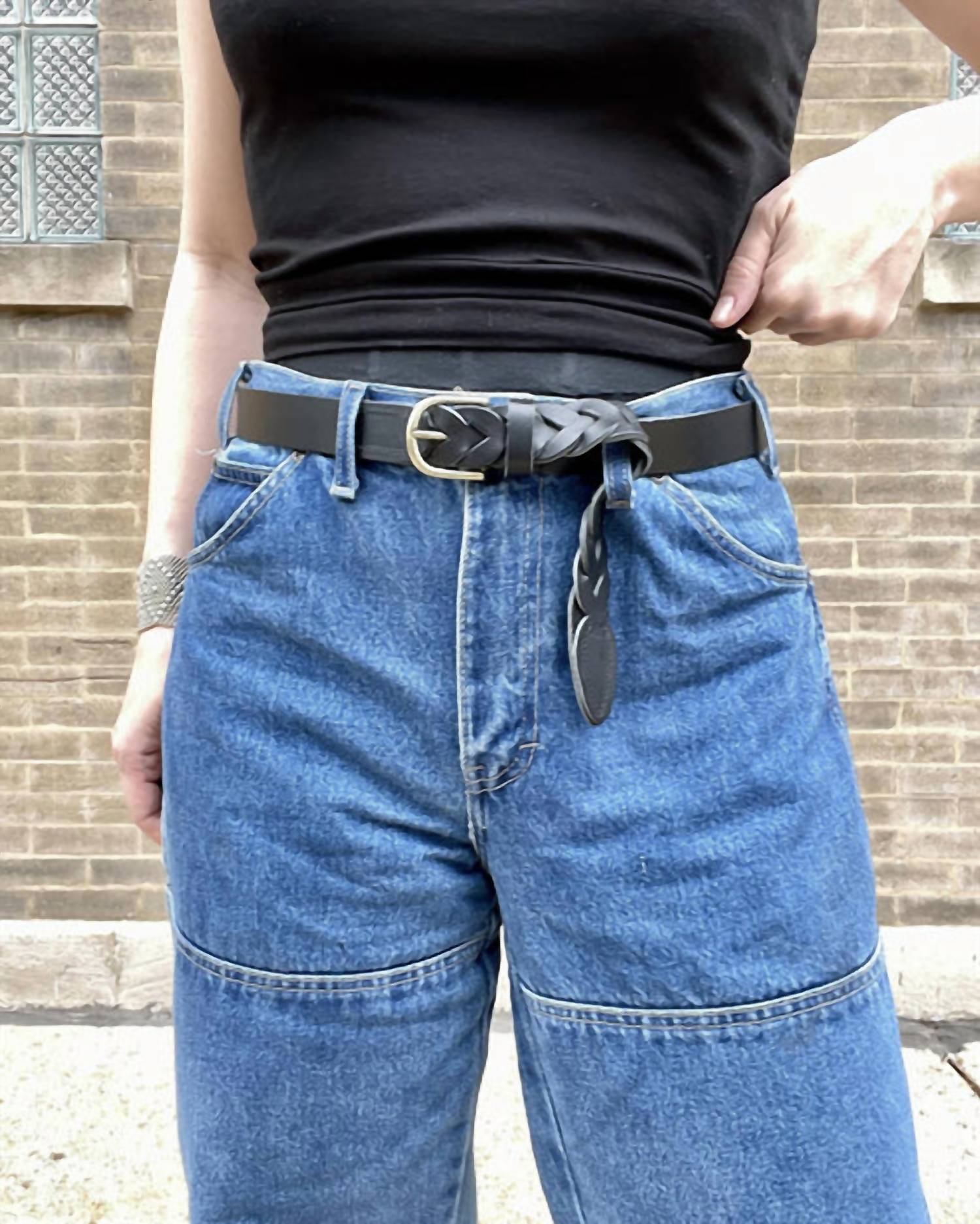 British Belt Co. - Women's Briony Grain Leather Belt - accessories - belts - black